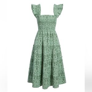 Hill House Green Jacquard Ellie Nap Dress Size Small 💚